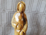 Carven Wood Virgin Mary Statue