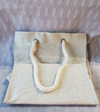 Burlap "Just Beachy" Beach Tote
