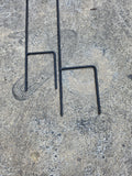 Two Black Metal Yard Flag Holders