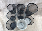 Lot of Metal Mesh Desk Organizer Cups