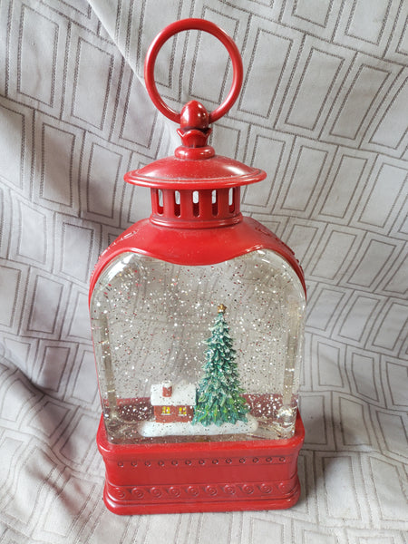 Lighted Christmas Snow Globe Lantern WORKS