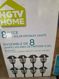 8-Piece LED Solar Pathway Lights, Unopened Packaging