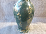Andrea by Sadek Green and Gold Tone Pineapple Vase