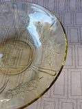 Vintage Yellow Depression Glass Serving Bowl