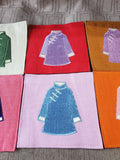 Set of 6 Asian Inspired Fabric Coasters