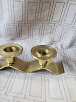 Wavy Brass Candlestick Holder