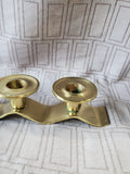 Wavy Brass Candlestick Holder