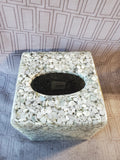 Pebbles Set in Resin Tissue Box Cover