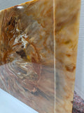 Resin Marble-Look Desk Blotter w/Cork Backing