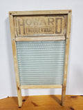 Vintage Howard Woodenware Glass and Wood Washboard