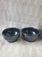 Set of 4 Black Ceramic Dessert Bowls