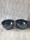 Set of 4 Black Ceramic Dessert Bowls