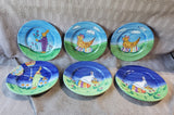 Set of 6 Ceramic Painted Easter Salad Plates