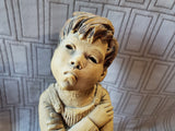 Signed Lee Bortin Boy with Crossed Arms Sculpture
