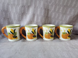 Set of 4 Pier 1 "Turkey" Coffee Mugs