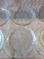 Set of 9 Pressed Glass Floral Salad Plates