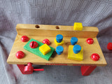 Vintage Wooden Playskool Workbench with Accessories