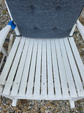Pair of White Wooden Rocking Chairs w/Cushions