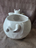 Apropos White Ceramic Cow Planter