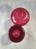 Pair of Miniature Cranberry Glass Pitchers