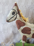 Primitive Wooden Horse Pull Toy