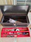 Homak Metal Tool Box w/a few Tools