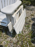 Two Crutchman Poly Adirondack Chairs + Folding Side Table