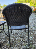 3-Piece Aluminum and Wicker  Outdoor Patio Set, Chairs(2) and Side Table
