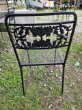 Patio Dining Set - Gorgeous Green Marble Slab w/Black Metal Table Base and Chairs(4)**EXTREMELY HEAVYWEIGHT ITEM, PLEASE SEE PICKUP POLICY**
