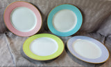 Set of 4 Williams-Sonoma Multi-Colored Pastel Dinner Plates