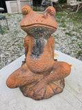 Terracotta Frog Garden Statue