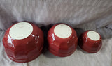 Williams-Sonoma Emile Henry Ceramic Maroon 3 Piece Nesting Bowl Set
