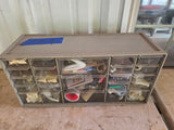 Garage Organizer Unit w/Small Plastic Drawers, Full of Random Hardware