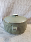 Olive Green Pottery Covered Casserole Dish
