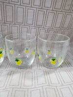 Set of 4 Anthropologie Hand Blown Pineapple Lowball Tumblers