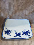2 Piece Asian Inspired Blue and White Porcelain Tray Lot