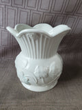 Villa Verde White Embossed Ceramic Vase