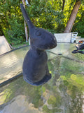 Black Cast Metal Bunny,  Garden Decor
