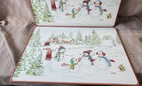 Pair of Williams-Sonoma Snowman Placemats