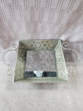 Distressed Ornate Mirrored Decorative Tray
