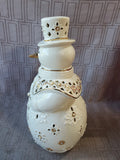 Lenox Florentine and Pearl Snowman Lit Figurine WORKS