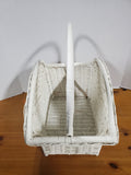 Vintage White Wicker Magazine Basket
