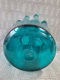 Blue Glass Ruffled Edge Vase