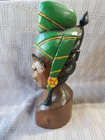 Vintage Carved Wood African Woman Sculpture