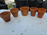 5-Piece Small Terracotta Pot Lot