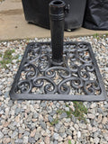 24" Square Cast Iron Decorative Umbrella Stand, Heavyweight ***HEAVY ITEM***READ DETAILS ON PICK UP POLICY***