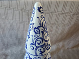 Mikasa Home Accents Ceramic Blue and White Floral Christmas Tree Figurine