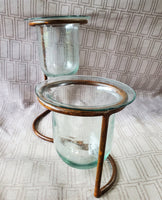 Spiral Metal and Glass Candle Votive