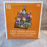 LED Village "Spooky Night Dancing Scene" Lighted Figurine WORKS (C)