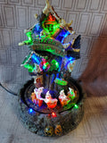 LED Village "House with Pumpkin Train" Lighted Figurine WORKS (B)